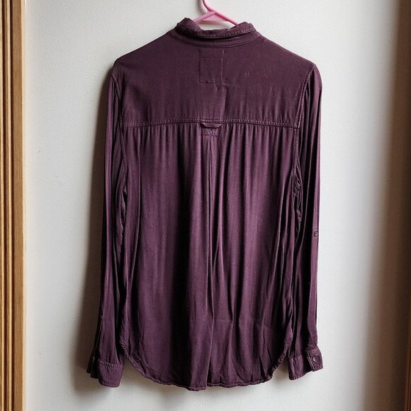 American Eagle Outfitters Purple "Boyfriend Fit" Button Down Shirt Size Medium - Picture 12 of 16